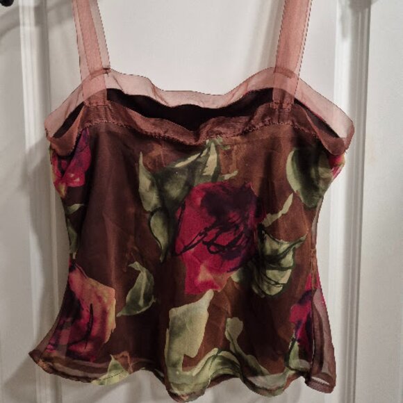 Vintage Rampage Floral Sheer Lined Sleeveless Top Sz S - Picture 4 of 5